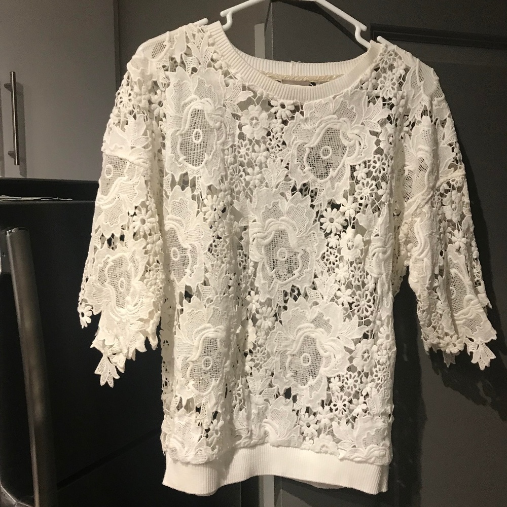 Anthropologie Dolan Lace Top with Banded Bottom